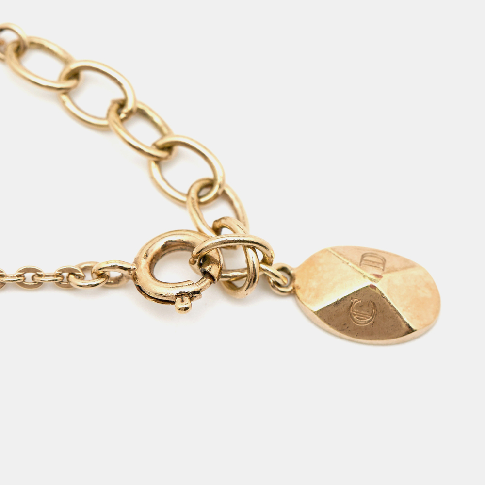 DIOR CD Crystal Charm Gold Tone Bracelet - Picture 5 of 8